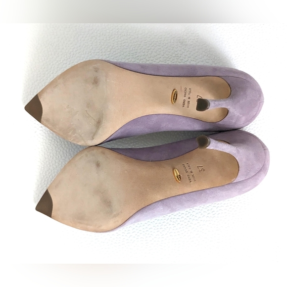 SERGIO ROSSI Godiva Lilac Suede Heels Pumps - Picture 3 of 10